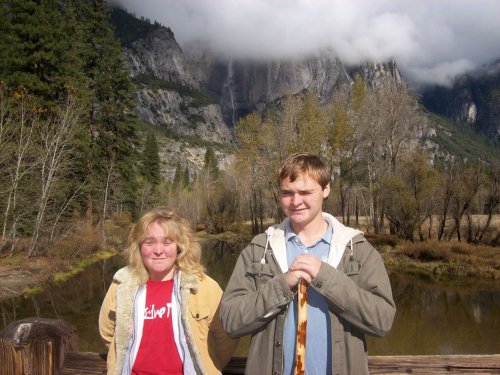 Melissa & Jonny on bridge over Merced River 