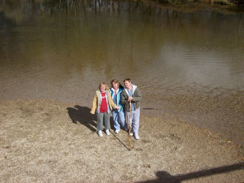 Family by river 