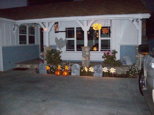Our house ready for trick-or-treaters 