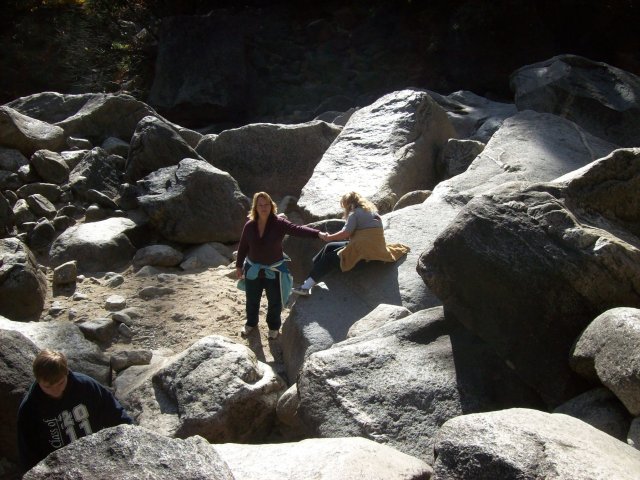 Mom and Missy on the rocks 