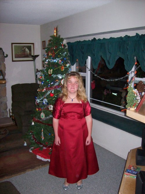 Melissa all ready for the Christmas dance 