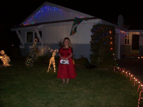 Melissa all ready for the Christmas dance 