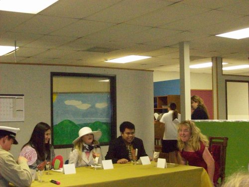 Melissa and all the cast in her school play 