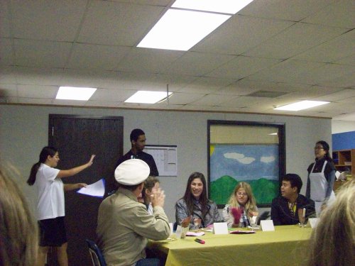 Melissa and all the cast in her school play 