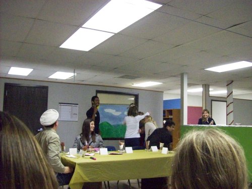 Melissa and all the cast in her school play 