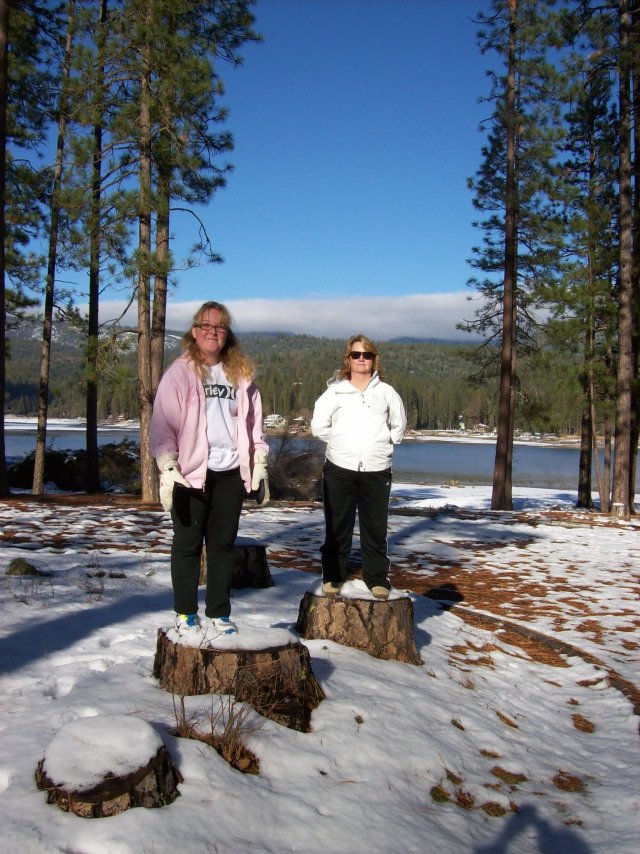 Melissa and mom by the lake 