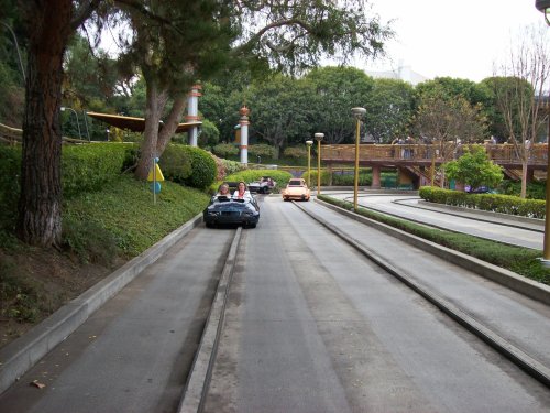 Melissa and mom on Autopia 