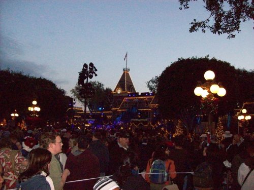 Stage for Candle Light Processional on Main Street 