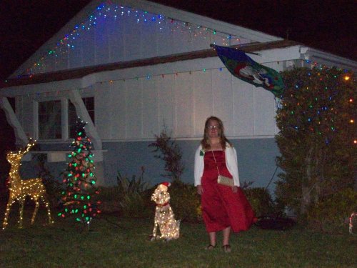 Melissa distributing reindeer food 