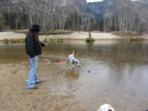 Jon and Lucky at the Merced River 