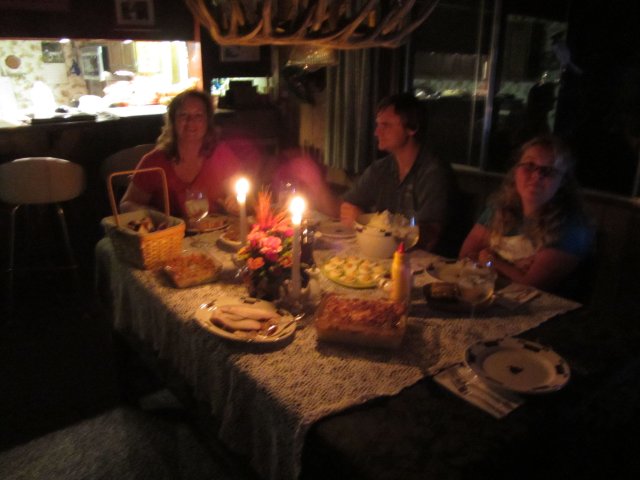 Family ready for Thanksgiving dinner 