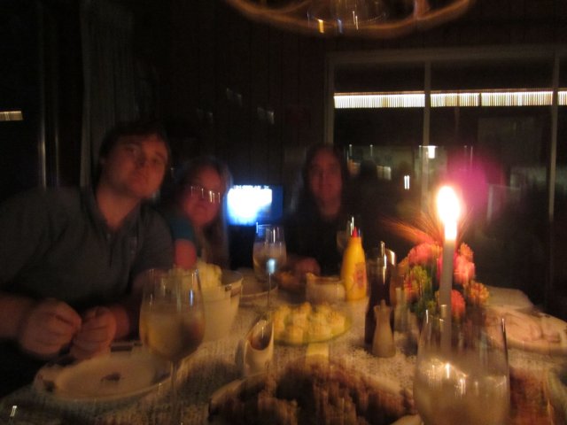Family ready for Thanksgiving dinner 