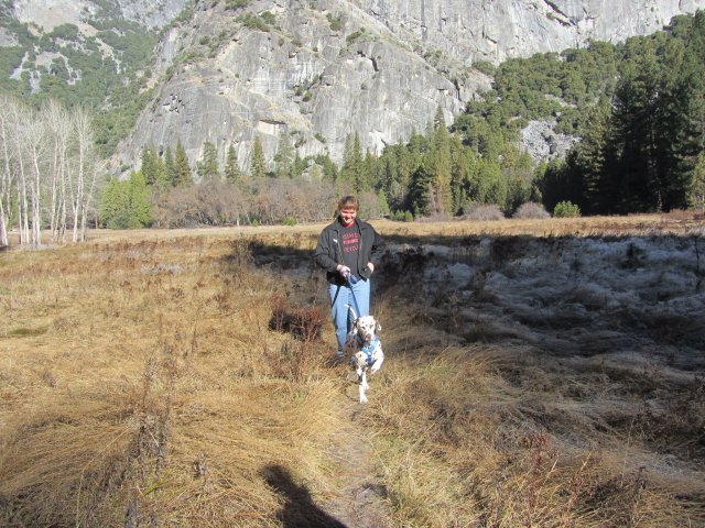 Lucky walking Jonny 