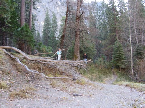 Missy and Jonny hiking along trail 