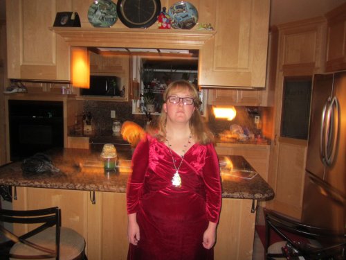 Melissa ready for the christmas dress up dance