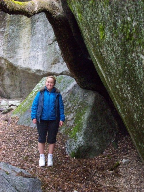 Melissa by tree & rocks 