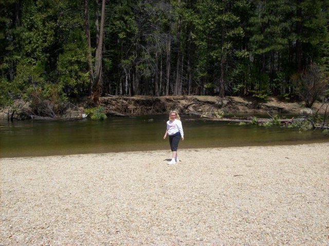 Melissa throwing stones 