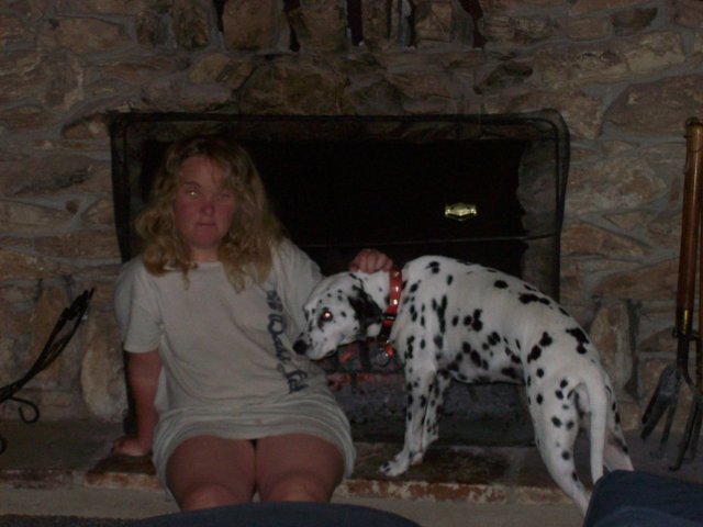 Missy and Freckles by the fire 