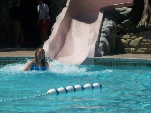 Melissa hits the pool 