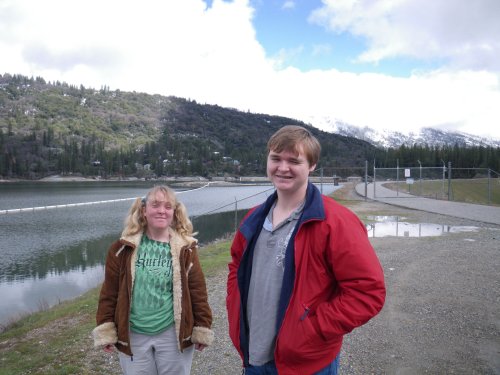 Missy and Jonny on the dam 