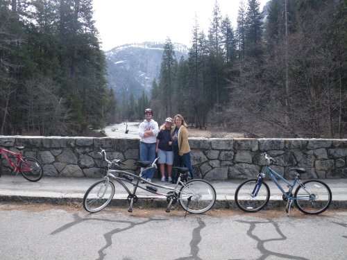 Family by bridge 