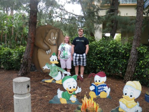 Kids as we hike around the Disneyland Hotel 