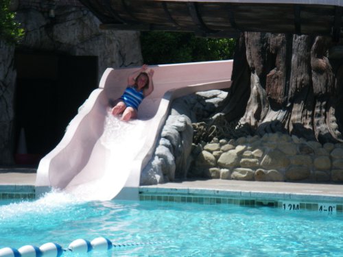 Melissa enjoying the slide 