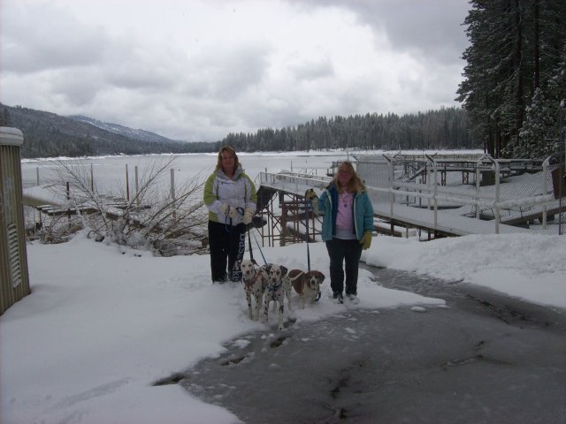 Mom, Melissa, Dixie, Lucky and Riley 