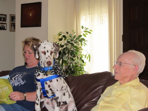 Lori, Lucky and grandpa 