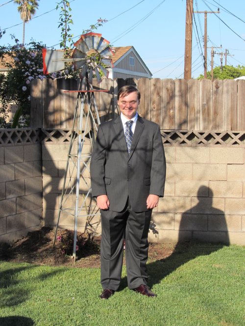 Jonny in new suit ready for the prom 