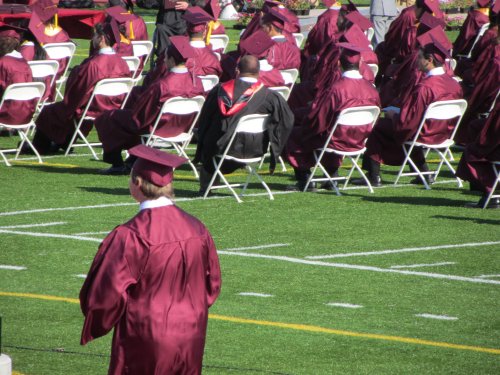 Jonny on his way to receive his diploma 