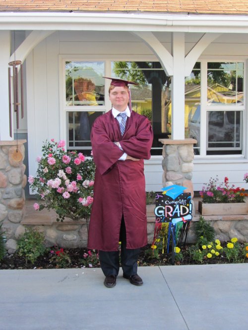 Jonny in his cap and gown 