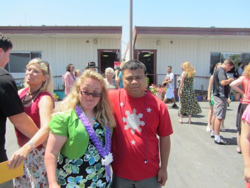 Melissa and her friends at the graduation party 