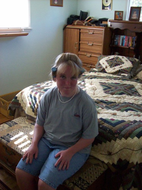 Melissa getting ready for the prom 