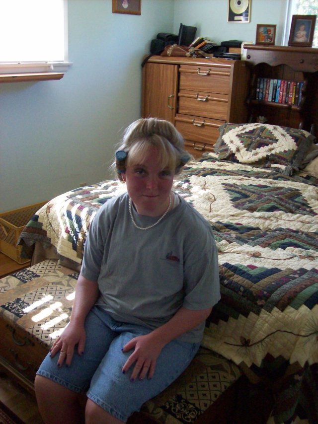 Melissa getting ready for the prom 