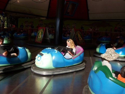 Melissa on bumper cars 