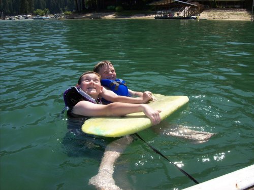 Lamar & Jake with boogie board 