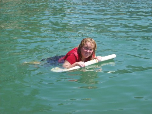 Melissa on boogie board 