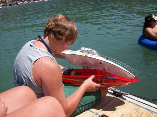 Jonny working on his boat 