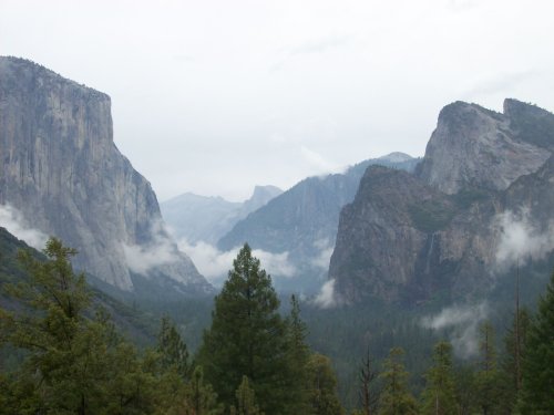 Yosemite Valley in the summer rain 