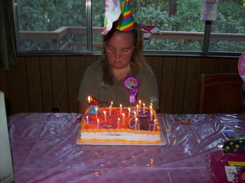 Melissa blowing out candles 