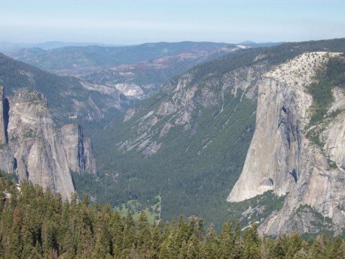 Looking west through Yosemite valley 
