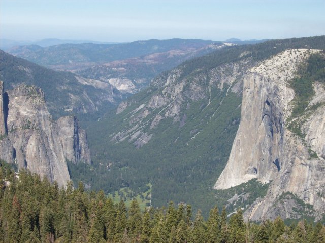 Looking west through Yosemite valley 