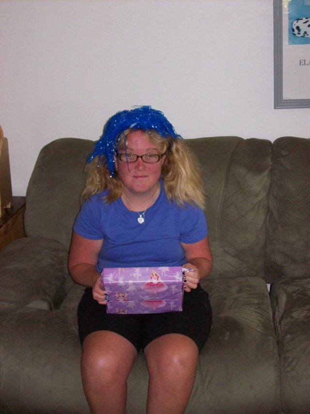 Melissa opening birthday presents 