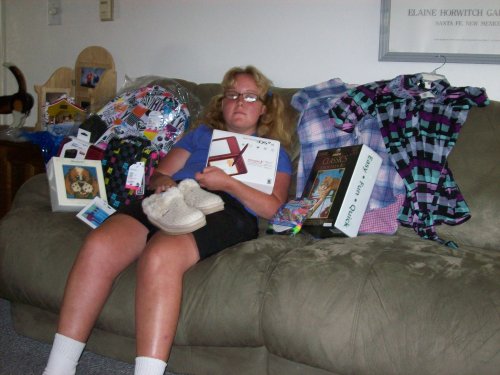 Melissa and all her loot 