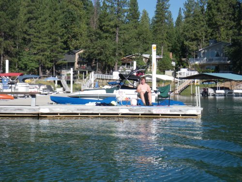 Jonny patiently waiting for his turn on the lake 