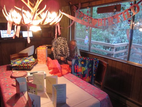 Melissa opening birthday presents 