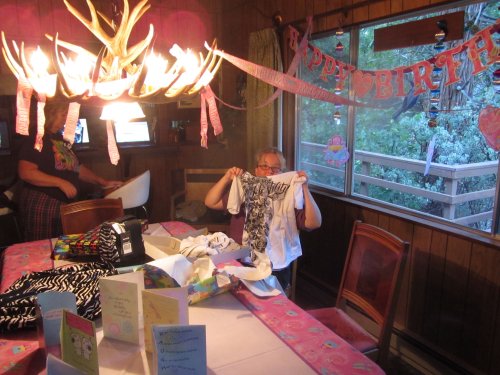 Melissa opening birthday presents 