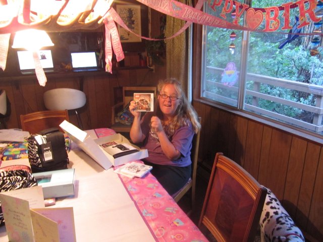 Melissa opening birthday presents 