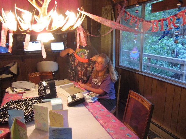 Melissa opening birthday presents 